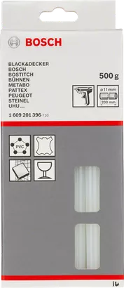 Bosch Professional Schmelzkleber 11x200mm, 500g, transparent für Heißklebepistole (1609201396)