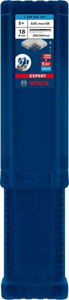 Bosch Professional Expert SDS max-8X Hammerbohrer, 18 x 200 x 340 mm, 5 Stück (2608900263)