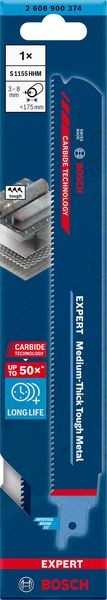 Bosch Professional Expert ‘Medium-Thick Tough Metal’ S 1155 HHM Säbelsägeblatt, 1 Stück (2608900374)