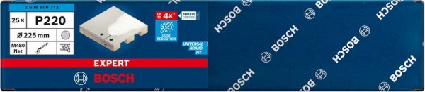 Bosch Professional Expert M480 Schleifnetz für Trockenbauschleifer, 225 mm, G 220, 25-tlg. (2608900712)