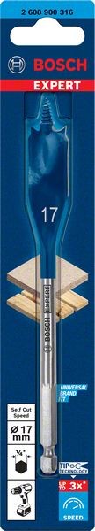 Bosch Professional Expert SelfCut Speed Flachfräsbohrer, 17 x 152 mm (2608900316)