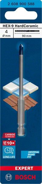 Bosch Professional Expert HEX-9 HardCeramic Bohrer, 4 x 90 mm (2608900588)