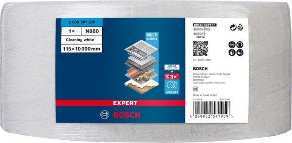 Bosch Professional Expert N880 Vliesrolle zum Handschleifen, 115 mm x 10 m, Reinigung (2608901226)