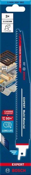 Bosch Professional Expert ‘Multi Material’ S 1156 XHM Säbelsägeblatt, 3 Stück (2608900392)