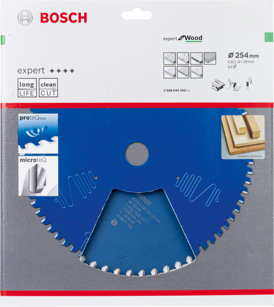 Bosch Professional Kreissägeblatt EX WO T 254x30-54 (2608644342)