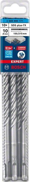 Bosch Professional Expert SDS plus-7X Hammerbohrer, 10 x 150 x 215 mm, 10-tlg. (2608900171)
