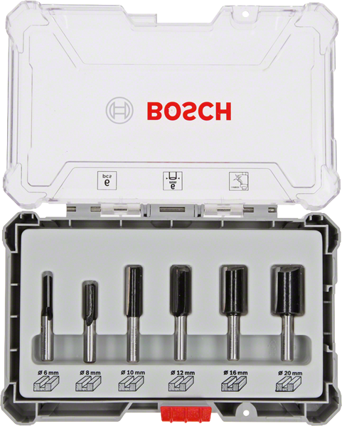 Bosch Professional 6 tlg Nutfräser Set 6mm Schaft (2607017465)