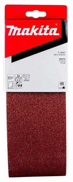 Makita Gewebeschleifband 100 x 610mm für 9924DB/9403/9404, K40, 5 Stck. (P-36887)