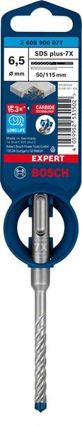 Bosch Professional Expert SDS plus-7X Hammerbohrer, 6,5 x 50 x 115 mm (2608900077)