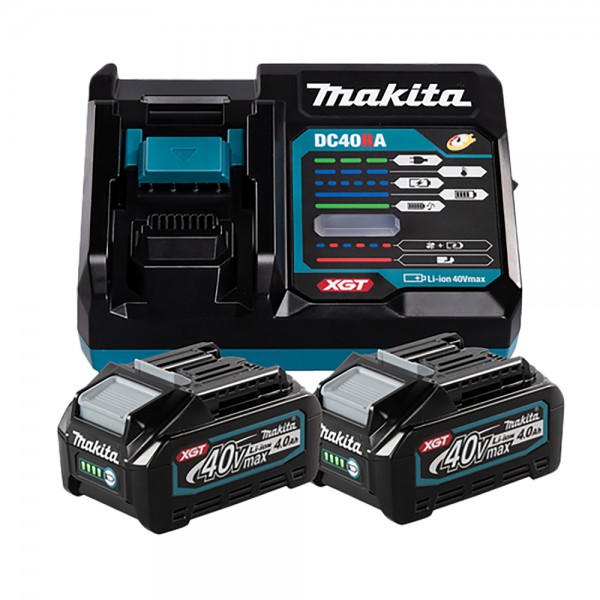 Makita Akku Set: 2x BL4040 + DC40RA (191L77-9)
