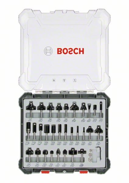 Bosch Professional 30 tlg Mixed Fräser Set 8mm Schaft (2607017475)