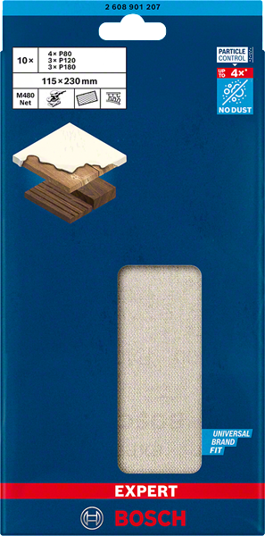 Bosch Professional Netz M480,115x230,80/120/180,10x EXPERT (2608901207)