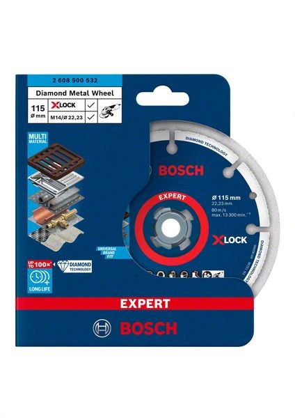 Bosch Professional Expert Diamond Metal Wheel X-LOCK Trennscheibe, 115 x 22,23 mm (2608900532)