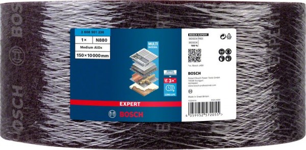 Bosch Professional Expert N880 Vliesrolle zum Handschleifen, 150 mm x 10 m, medium A (2608901236)